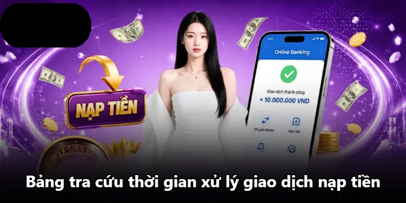 Bảng tra cứu thời gian xử lý giao dịch nạp tiền