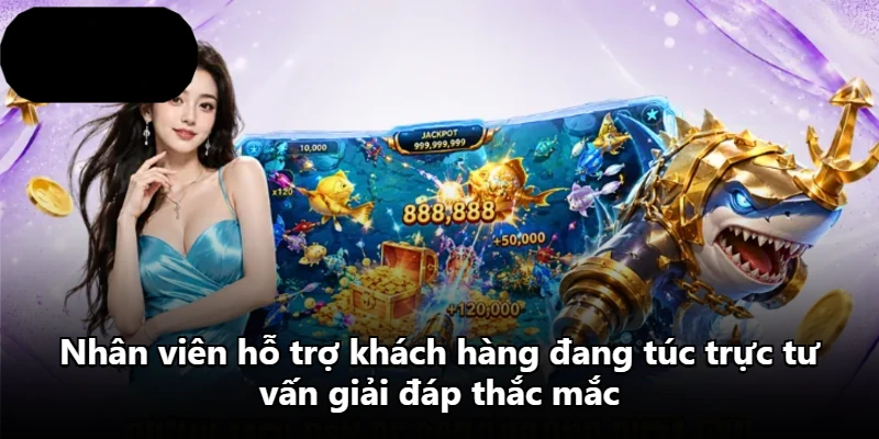 Nhân viên hỗ trợ khách hàng đang túc trực tư vấn giải đáp thắc mắc Nhân viên hỗ trợ khách hàng đang túc trực tư vấn giải đáp thắc mắc